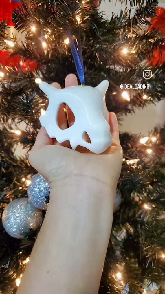 3DPRINT CUBONE ORNAMENT, skull, home decor christmas gift, pokemon fan, perfect gift, as seen on tiktok, present, cosplay prop, anime, manga