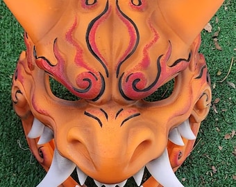 Oblivion Oni Dragon Mask | Infernal Yokai Dragon Cosplay Mask | Dark Fantasy Demon Dragon Mask | Instagram | 3D print | Chari | zard