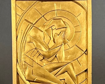 Einzigartige Wandkunst - Mann denken - Art-Deco-Flachrelief Chambellan Nachbildung von 'Vision' aus der Chanin-Gebäudelobby