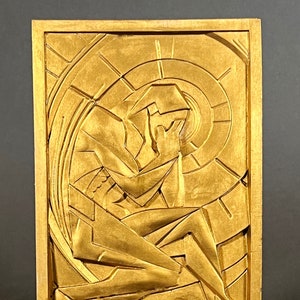 Unique Wall Art - Man Thinking - Art Deco Bas-Relief Chambellan Recreation of 'Vision' from the Chanin Building Lobby image 1