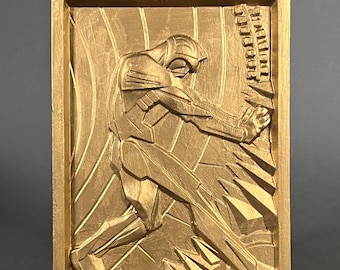 Unique Wall Art - Man Holding Fire - Art Deco Bas-Relief Chambellan's 'Courage' Recreation in Chanin Building Lobby