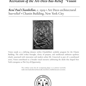 Unique Wall Art - Man Thinking - Art Deco Bas-Relief Chambellan Recreation of 'Vision' from the Chanin Building Lobby image 2