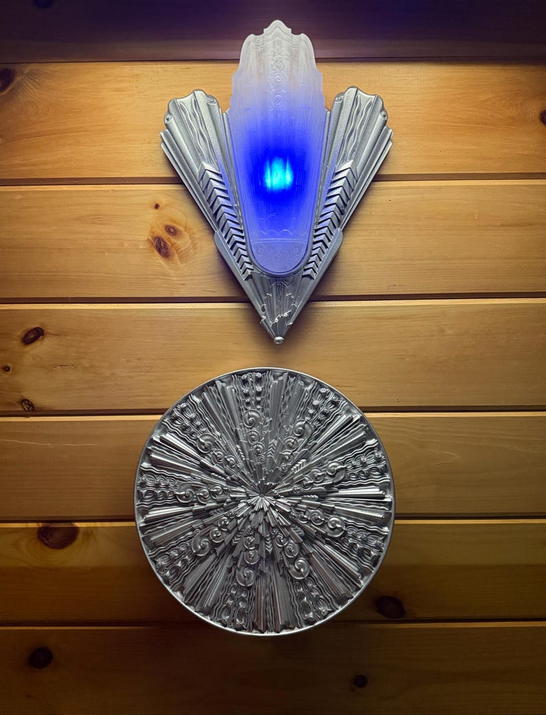 Art deco Sconce Inspired By The Wiltern L A Medallion Etsy Canada Art deco Sconce Inspired By The Wiltern L A Medallion Etsy Canada