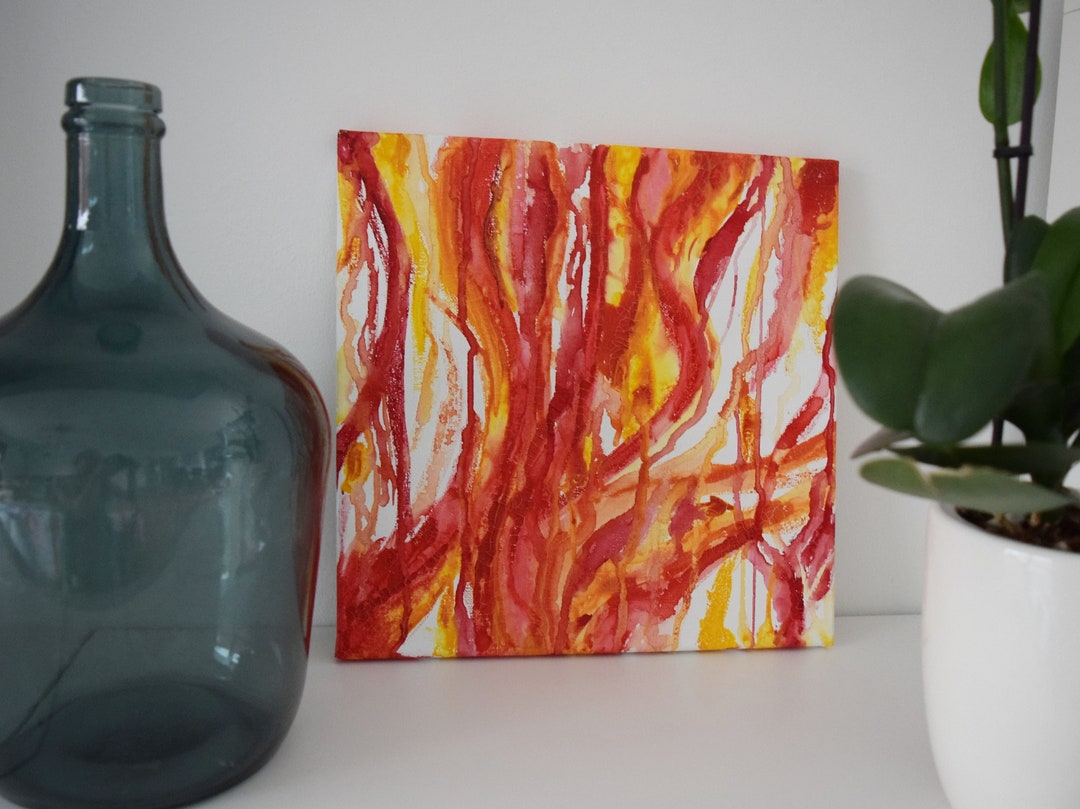 Acrylic Painting Mural Pouring Canvas Acrylic 30 X 30 Cm Etsy