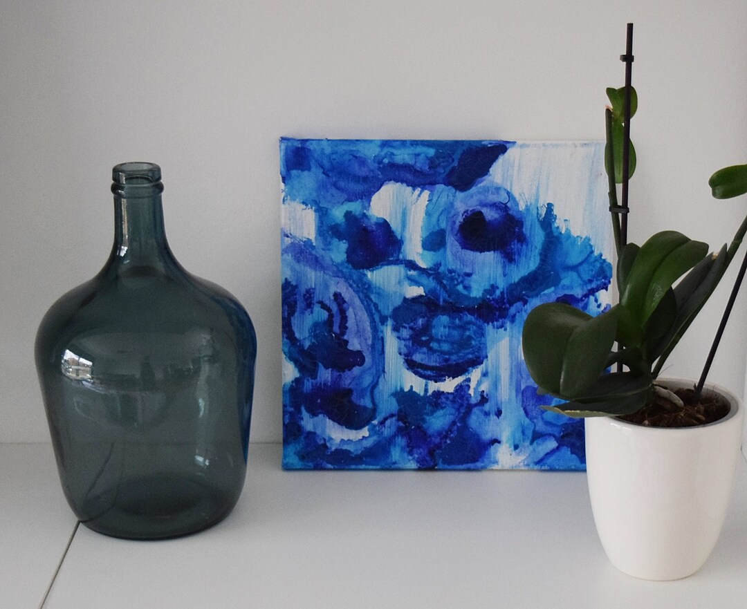 Acrylic Painting Mural Pouring Canvas Acrylic 30 X 30 Cm Etsy