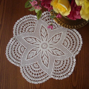 3 Teile / Los Handgemachte Häkelspitze Baumwolle Spitzendeckchen, 15.00 Zoll Rund, Weiße Farbe,Tischdecke,Tischläufer,Herzstück,Home Decor,Housewarming Geschenk