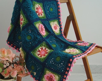 Handmade Crochet  Baby Blanket,Bedspread Throw ,Couch Blanket