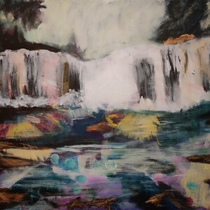 Hand painted abstract, canvas 80x60 cm.