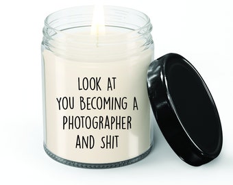 Photographer Candle, Photographer Gift, Gift for Photographer , Photographer Thank you Gift, Vanilla Scented candle, Candle Jar