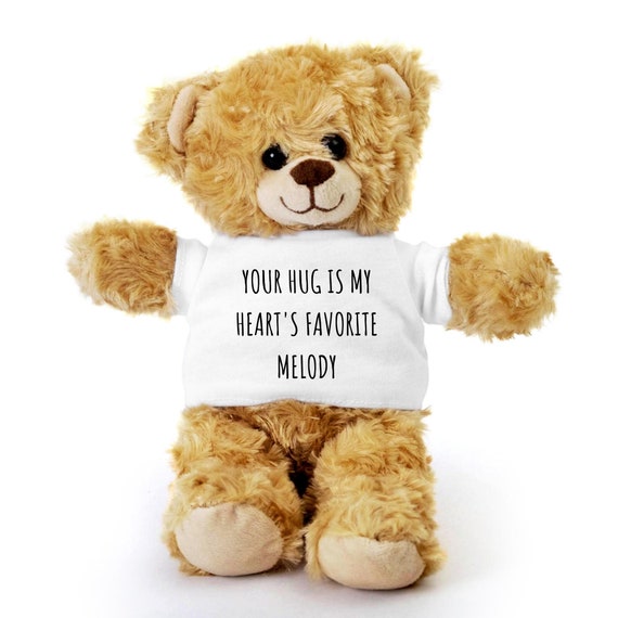 Tu abrazo es el oso de peluche de melodia favorito de mi corazon animal de peluche osito de peluche con camiseta regalo de bienvenida para bebes regalo de Navidad de cumpleanos