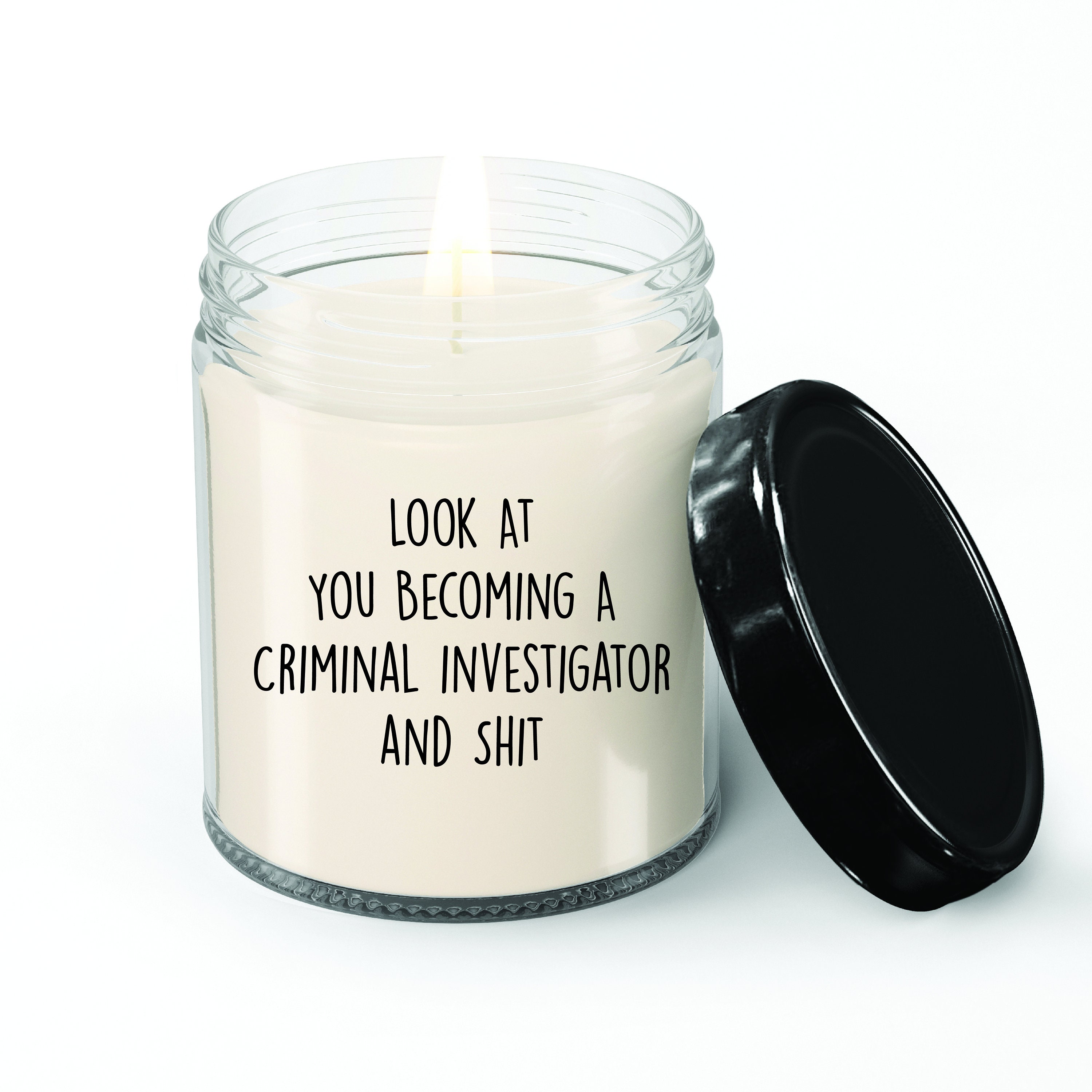 Criminal Investigator Candle, Criminal Investigator Gift, Gift for Investigator,  Thank you Gift, Vanilla Scented candle, Candle Jar