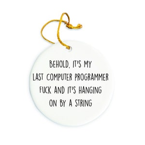 Computer programmer Ornament, programmer Christmas Ornaments, Gift for  programmer, programmer Christmas Tree, Circle Ceramic Ornament
