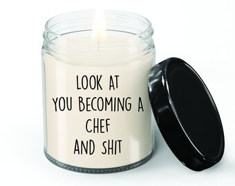 Chef Candle, Chef Gift, Gift for Chef , Thank you Gift, Chef Gift Idea , Vanilla Scented candle, Candle Jar