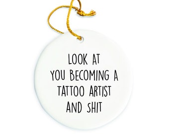 Tattoo artist Ornament, Tattoo artist Christmas Ornament, Christmas tree Ornament, Tattoo artist Gift, Christmas Decorations