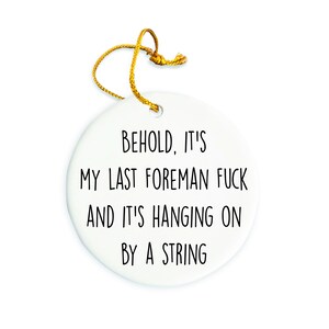 Foreman Ornament, Foreman Christmas Ornaments, Gift for Foreman, Foreman Christmas Tree, Foreman Circle Ceramic Ornament