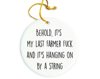 Farmer Ornament, Farmer Christmas Ornaments, Gift for Farmer, Farmer Christmas Tree, Farmer Circle Ceramic Ornament