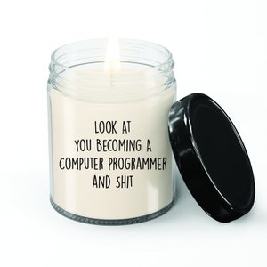 Computer programmer Candle, Computer programmer Gift, Gift for Computer programmer, Thank you Gift, Vanilla Scented candle, Candle Jar