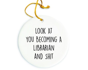 Librarian Ornament, Librarian Christmas Ornament, Librarian Christmas tree Ornament, Librarian Gift, Christmas Decorations