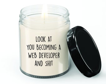 Web Developer Candle, Web Developer Gift, Gift for Web Developer, Web Developer Thank you Gift, Vanilla Scented candle, Candle Jar