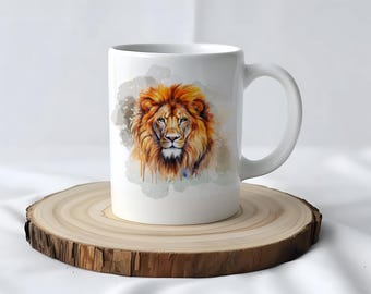 Lion Mug, Coffee Mug, Lion Gift Idea, Coffee Cup, Gift for Lion Lover