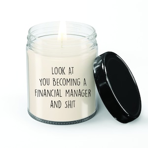 Financial Manager Candle, Financial Manager Gift, Gift for Financial Manager,  Manager Thank you Gift, Vanilla Scented candle, Candle Jar