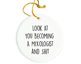 Mixologist Ornament, Mixologist Christmas Ornament, Mixologist Christmas tree Ornament, Mixologist Gift, Christmas Decorations