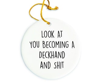 Deckhand Ornament, Deckhand Christmas Ornament, Deckhand Christmas tree Ornament, Deckhand Gift, Deckhand Christmas Decorations