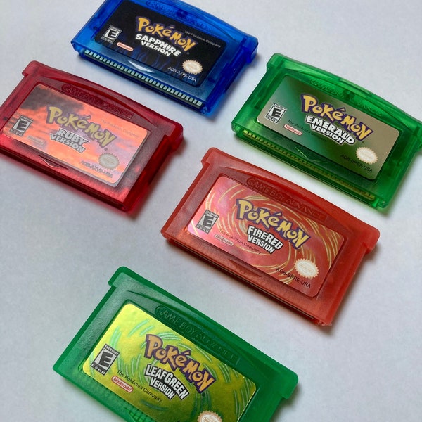 Pokémon 5 Game Value Bundle - Nintendo Game Boy Advance. GBA Carts With Cases: Pokémon Sapphire, FireRed, LeafGreen, Ruby & Emerald Repros