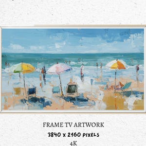 Beach Frame TV Art Landscape Colorful Abstract – 4K (3840 x 2160) | Summer Coastal Ocean Samsung Instant Digital Download