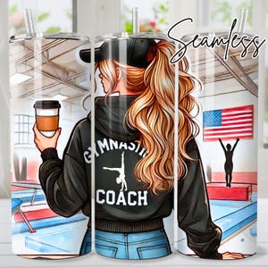 Seamless Gymnastics Coach Tumbler Wrap for 20 oz tumbler sublimation