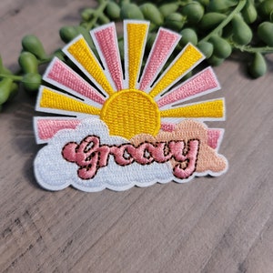 Groovy Embroidery Iron on clothing Patch