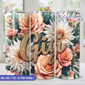 Seamless Gigi Floral Tumbler Wrap for 20 oz tumbler sublimation