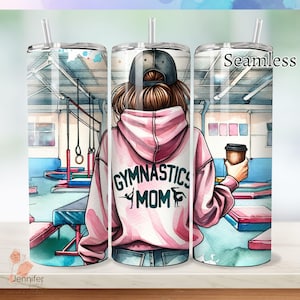 Seamless Gymnastics Mom Tumbler Wrap for 20 oz tumbler sublimation