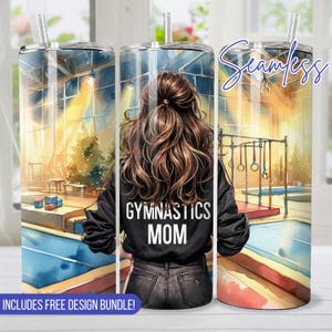 Seamless Gymnastics Mom Tumbler Wrap for 20 oz tumbler sublimation