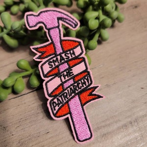 Feminist Iron on Embroidered clothing patch