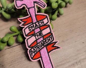Feminist Iron on Embroidered clothing patch