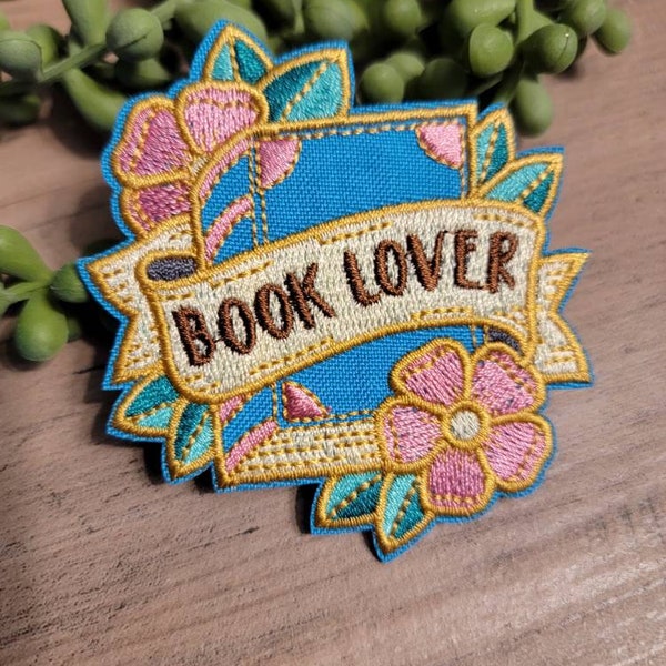 Book Lover Embroidery iron on clothing patch