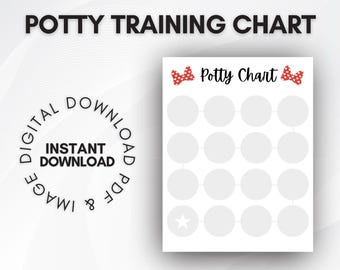 Potty Training Chart for Kids – Printable Reward Chart – Toddler Potty Training Tracker – Girls Bathroom Sticker Chart – Instant Download