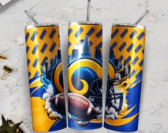 Ram 20oz Skinny Tumbler Wrap PNG, Sport 20oz Tumbler PNG, Casco de fútbol Sublimación Vaso PNG Descarga digital