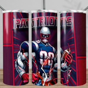 Patriot 20oz Skinny Tumbler Wrap PNG, Sport 20oz Tumbler PNG, Football Mascot Sublimation Tumbler PNG Digital Download