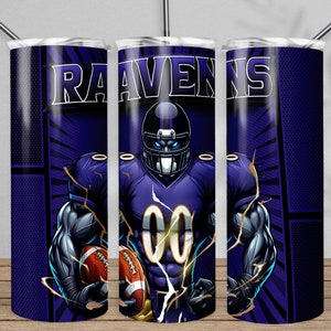 Corbeau 20 oz skinny gobelet Wrap PNG, sport 20 oz gobelet PNG, football mascotte Sublimation gobelet PNG en téléchargement numérique