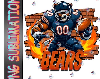 クマの昇華 PNG | スポーツの昇華 PNG | 即時ダウンロード | フットボールのクリップアート | クラフト用品 | フットボール T シャツのグラフィック