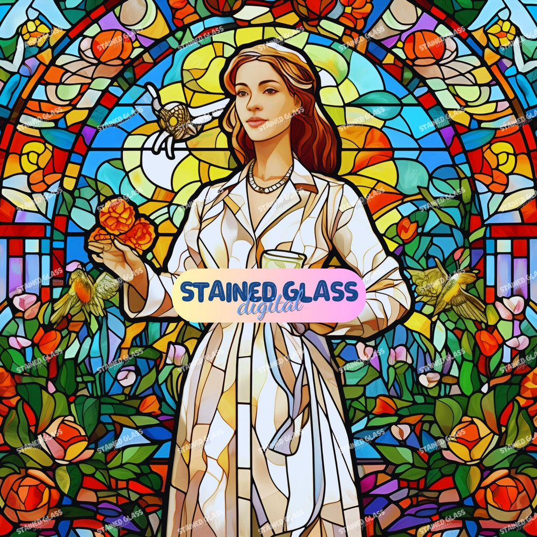 Nurse Stained Glass Sublimation Nurse Stained Glass Pattern Etsy