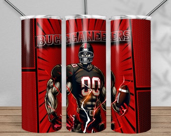 Buccaneer 20 once Skinny Tumbler Wrap PNG, Sport 20 once Tumbler PNG, Football Mascot Sublimazione Tumbler PNG Download digitale