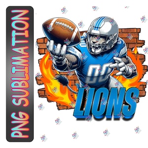 Lion Sublimation PNG | Sport Sublimation PNG | Instant Download | Football Clipart | Crafting Supply | Football T-shirt Graphic