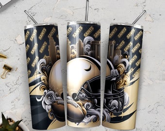 Saint 20oz Skinny Tumbler Wrap PNG, Sport 20oz Tumbler PNG, Casco de fútbol Sublimación Vaso PNG Descarga digital