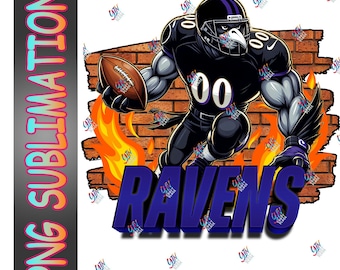 Sublimación de cuervo PNG / Sublimación deportiva PNG / Descarga instantánea / Clipart de fútbol / Material para manualidades / Gráfico de camiseta de fútbol
