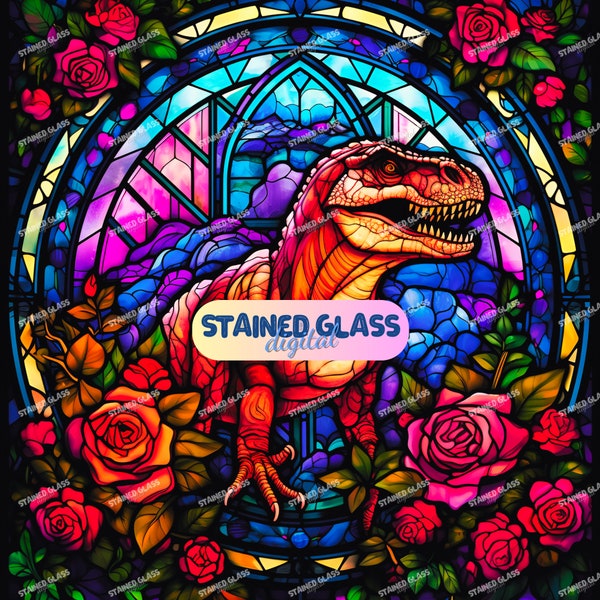 Stained Glass T Rex Patterns Etsy