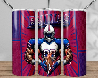 Bill 20oz smal tumbler Wrap PNG, sport 20oz tumbler PNG, fotbollsmaskot sublimeringstumbler PNG digital nedladdning