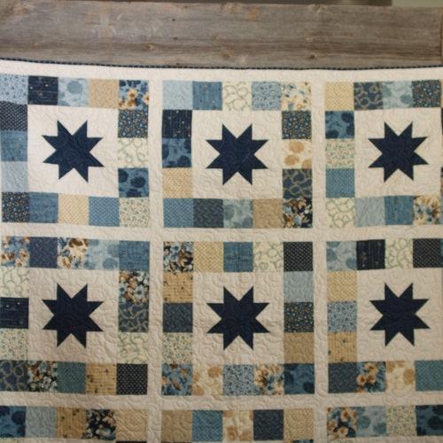 Blue Stars Quilt Etsy